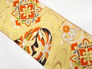 アンティーク　流水に華紋・鳳凰模様織り出し袋帯（材料）